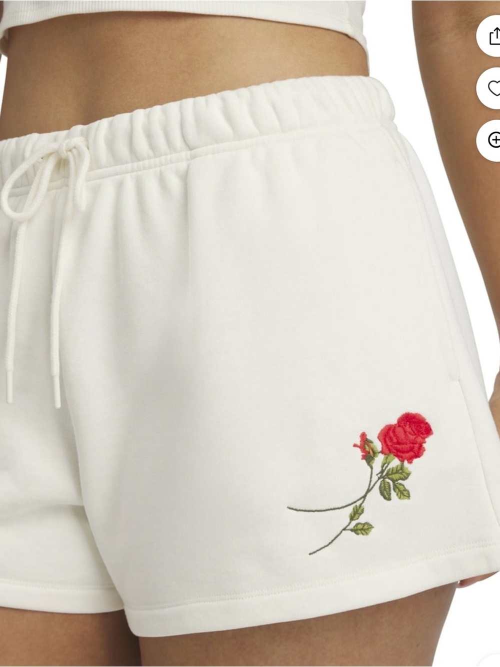 NWT MILLS Millie Bobby Brown Cream Rose Embroidered Floral Shorts XL